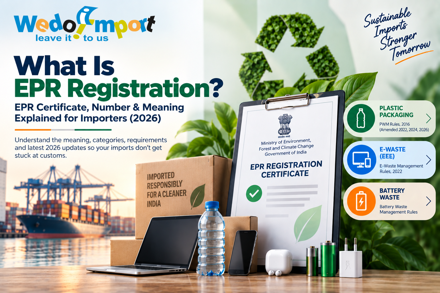 What Is EPR Registration? EPR Certificate, Number & Meaning Explained for Importers (2026) 1 What is EPR Registration ?- We Do Import